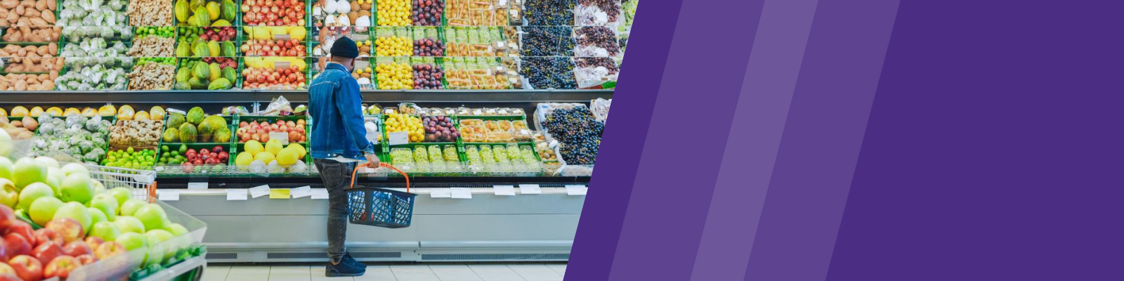 Person in produce aisle at grocery story